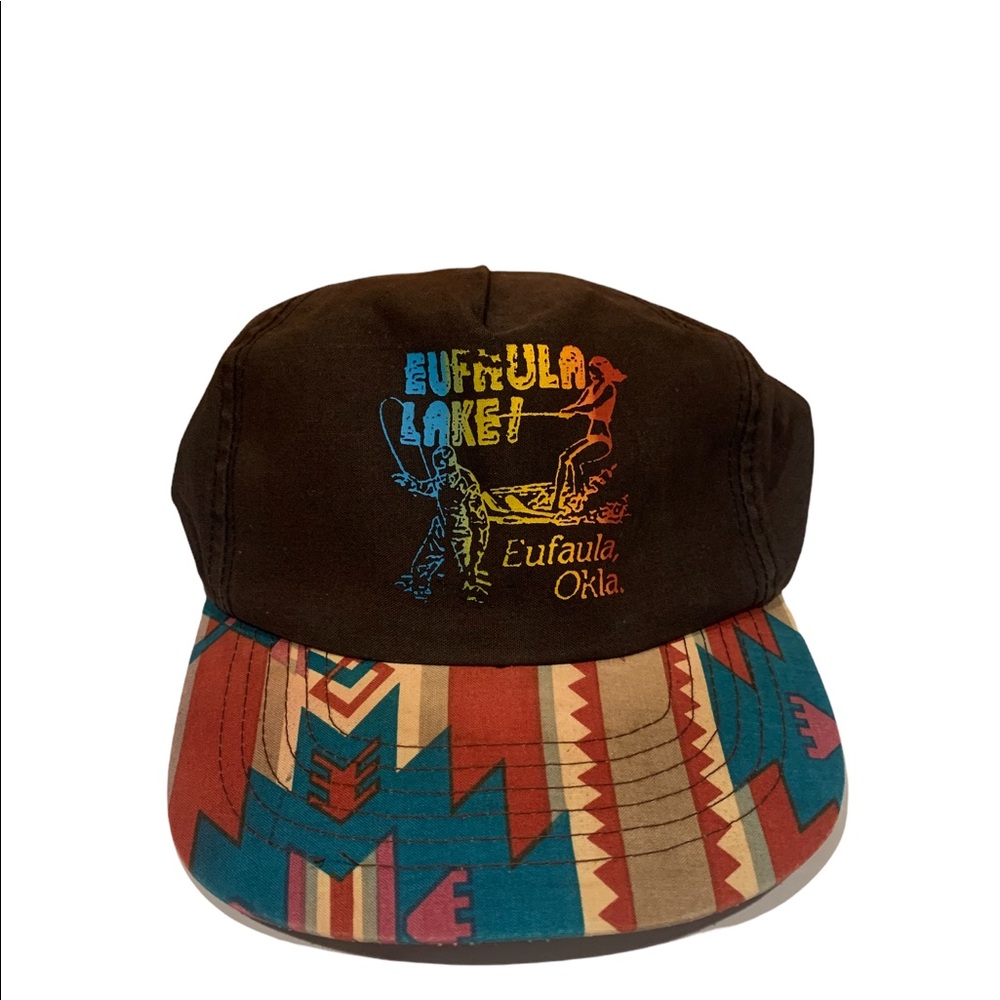 Vintage 90’s Eufaula Lake Aztec Snapback Baseball Hat Cap
